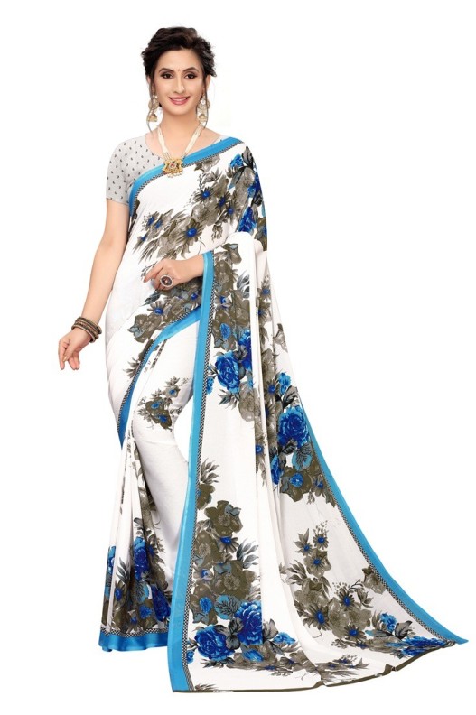 Fancy Georgette Printed Saree With blouse